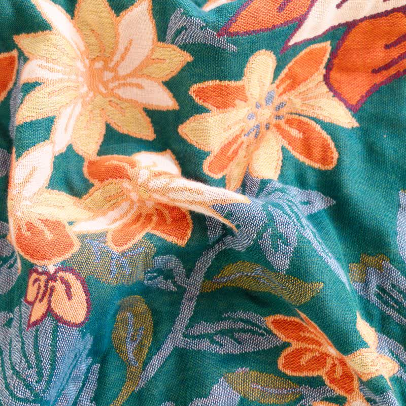 Coperta in cotone con nappe floreali - image 4