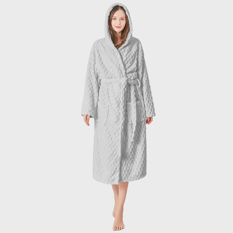 Accappatoio con cappuccio assorbente unisex Ownkot Soild Color - Grigio chiaro - Taglia unica - image 10