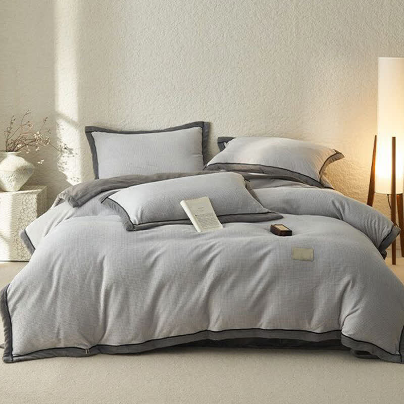Set di biancheria da letto reversibile in peluche con trama a nido d'ape (4 pezzi) - image 18