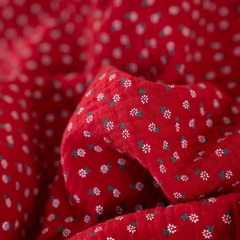 Pigiama in puro cotone con stampa floreale rossa - image 15