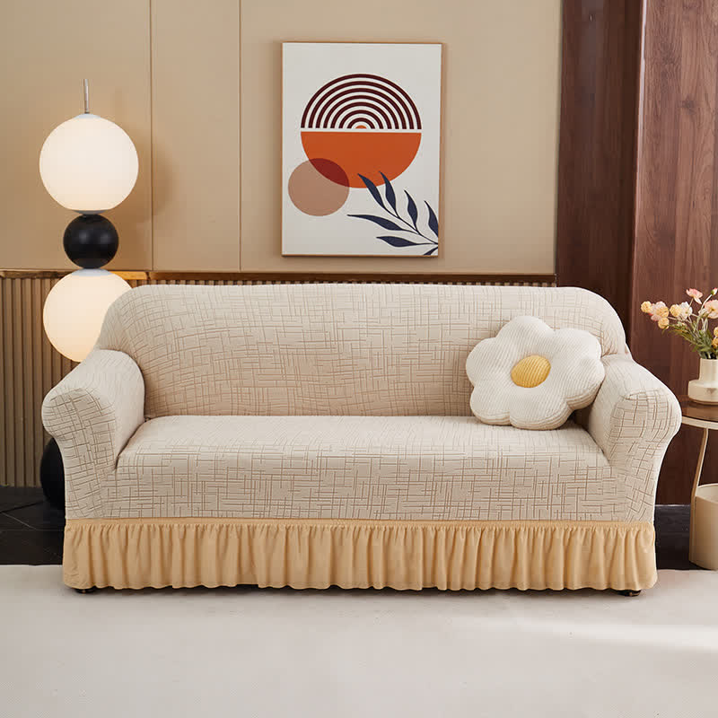 Copridivano universale elastico avvolgente - Beige - 4 posti 92" - 118" - image 10