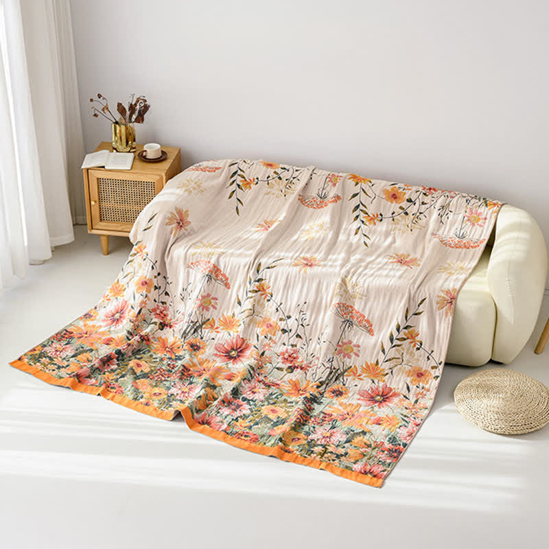 Trapunta reversibile in garza di cotone con motivo floreale a margherita - image 6