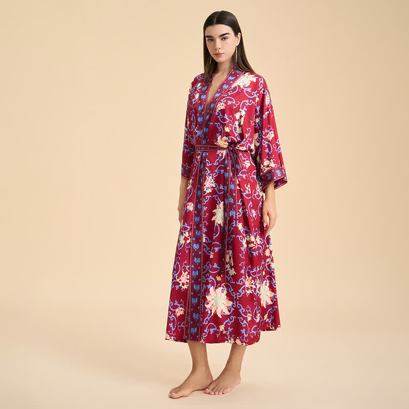 Accappatoio in stile kimono floreale retrò - image 2