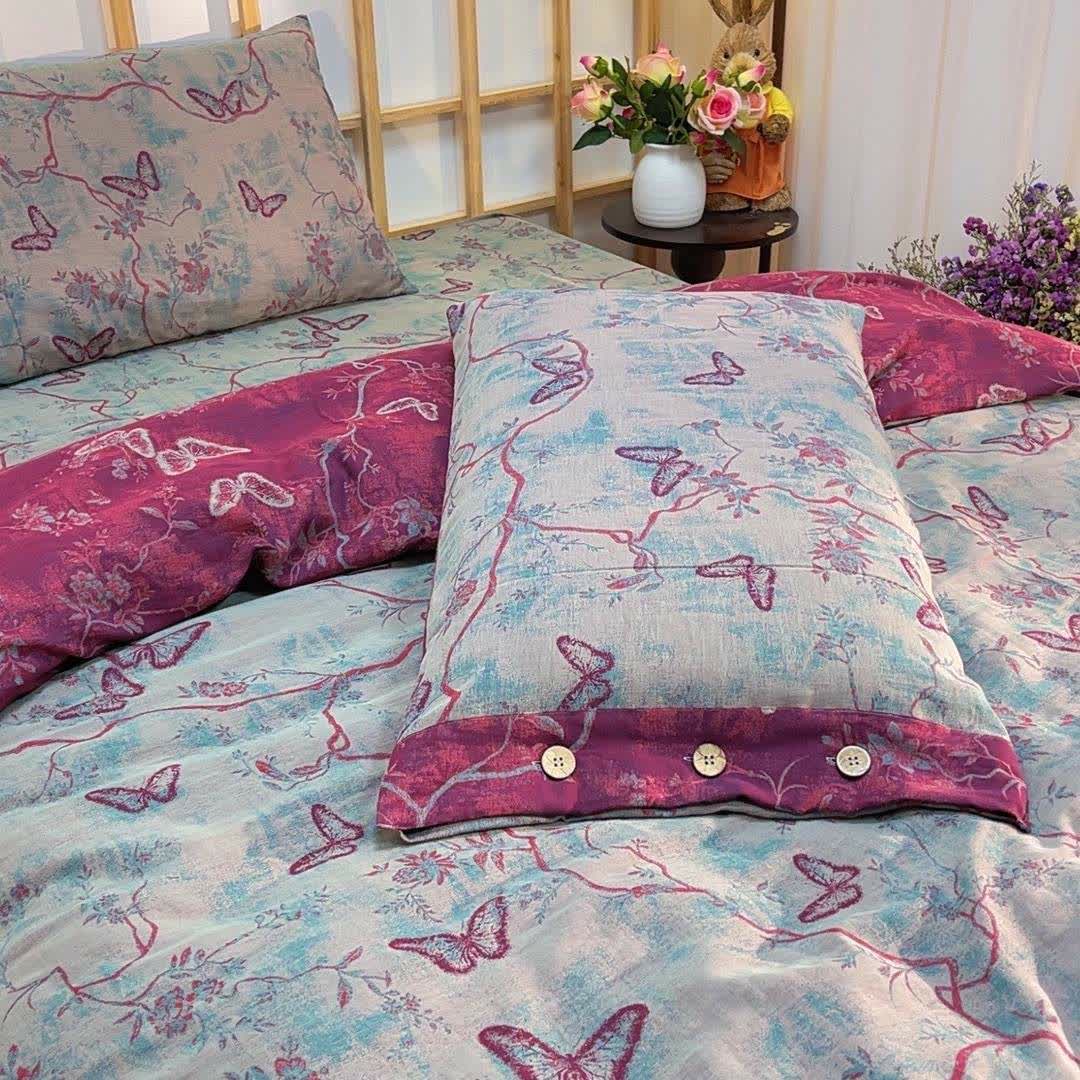 Set di biancheria da letto in garza di cotone Heritage Butterfly (4 pezzi) - image 4
