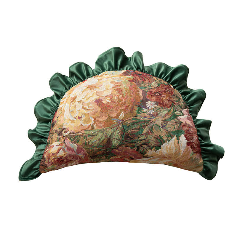 Cuscino con volant e motivo di peonie dipinto a olio - image 11