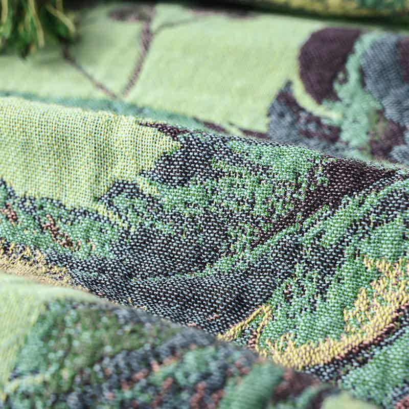Coperta in garza di cotone con foglie e bacche botaniche - image 4