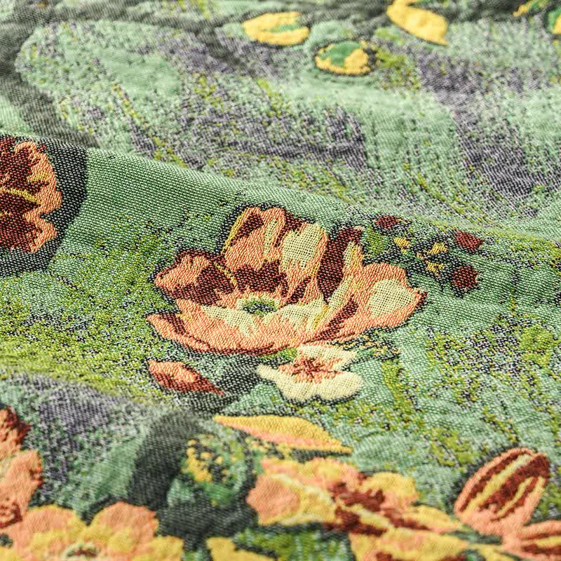 Coperta artistica in garza di cotone con uccelli del bosco - image 3