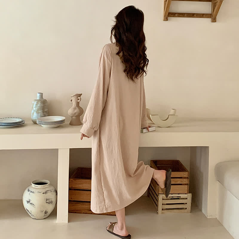 Camicia da notte a maniche lunghe in stile kimono rilassato - image 3