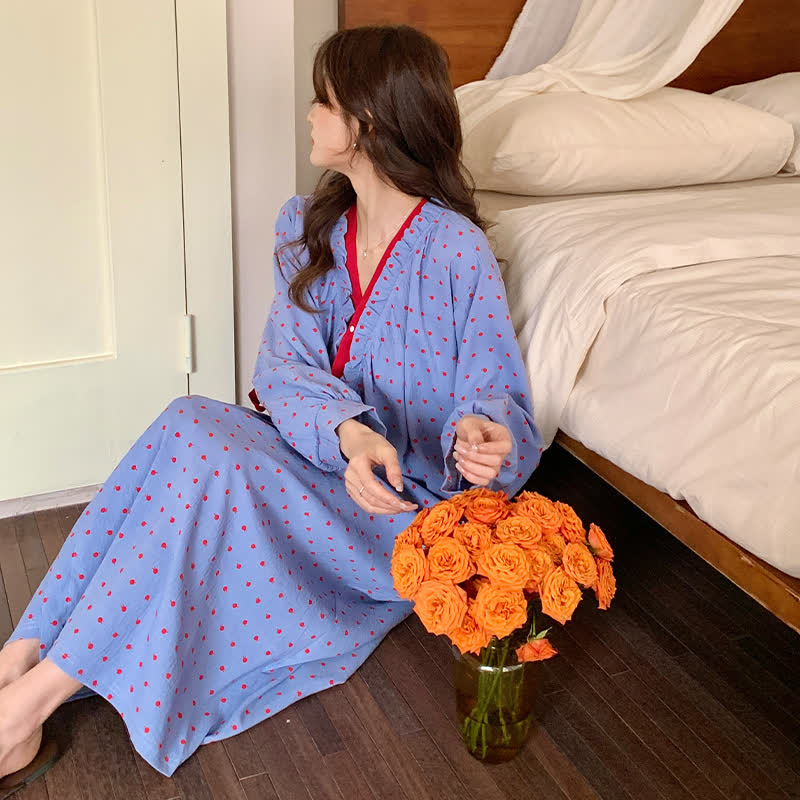 Camicia da notte in stile kimono con stampa melograno - image 4