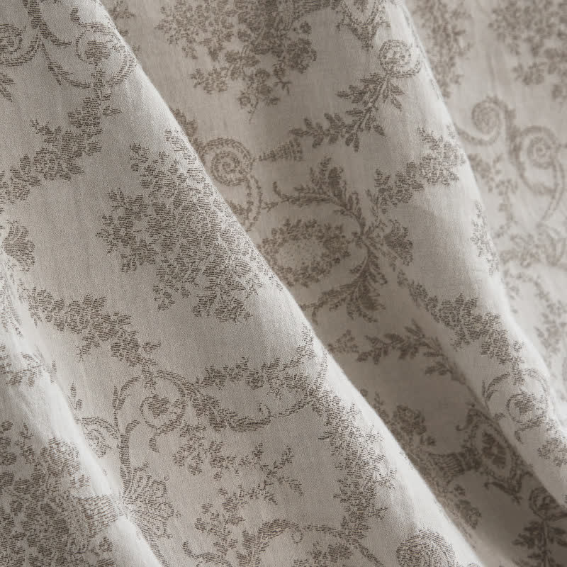 Coperta in cotone e lino jacquard botanico vintage - image 3