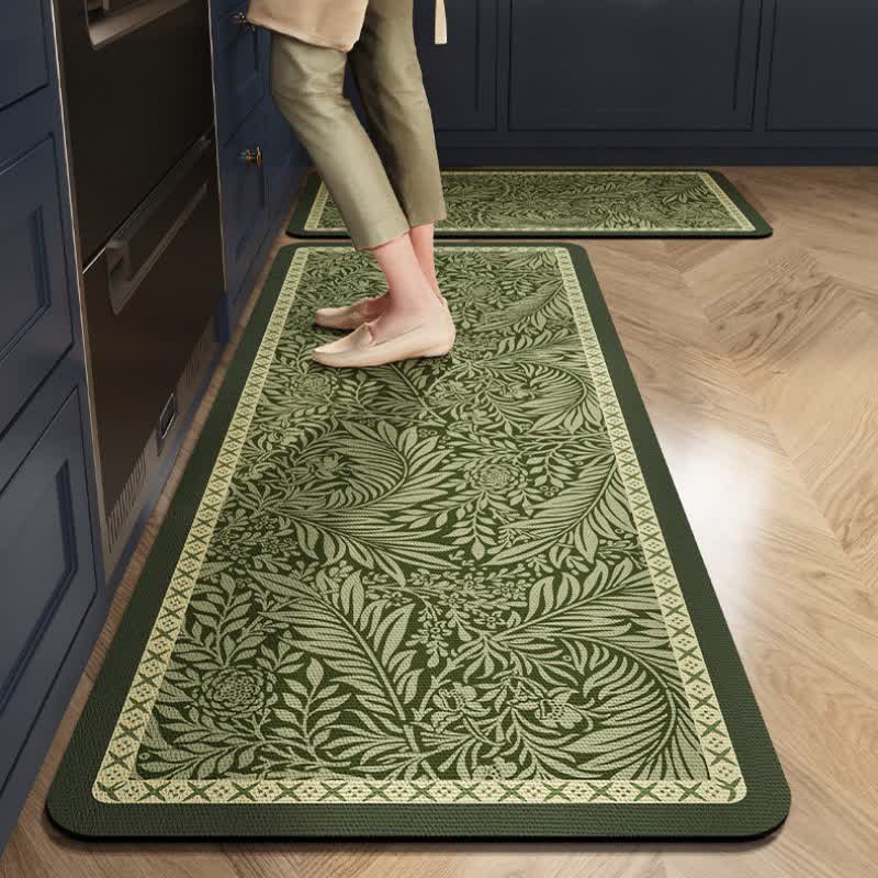 Tappeto da cucina con motivo a foglie botaniche - 60cm x 90cm+ 60cm x 200cm - image 0