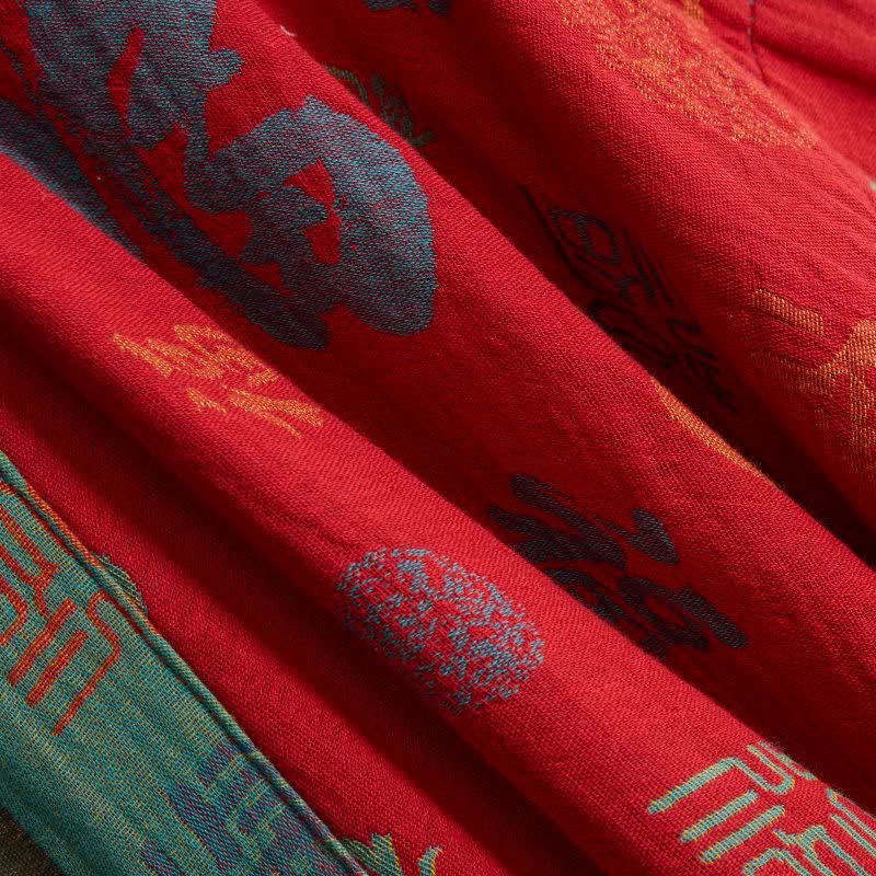 Kimono in garza di cotone con motivo di buon auspicio - image 6