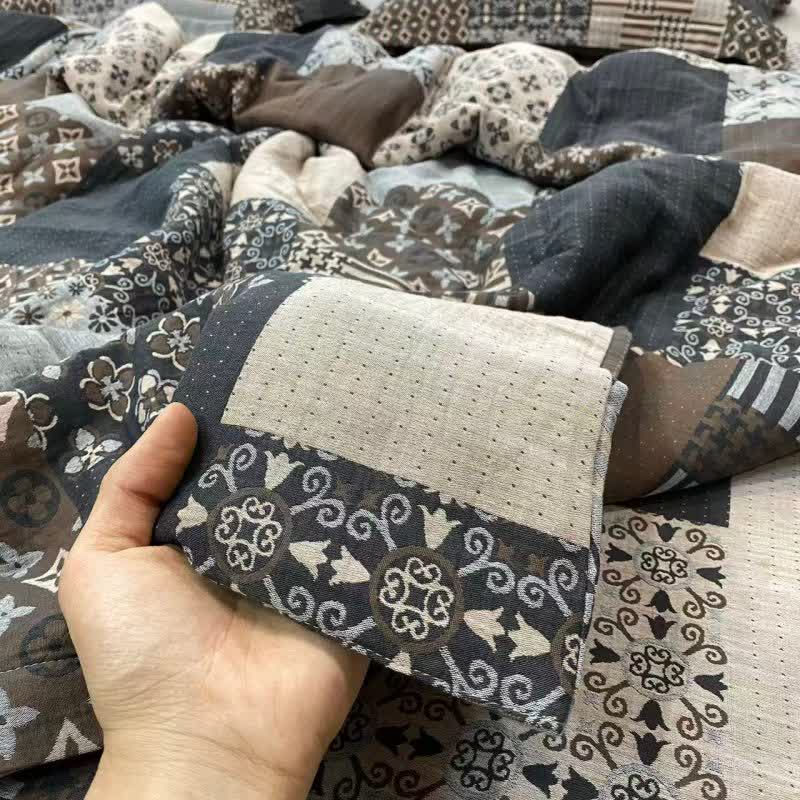 Biancheria da letto in cotone patchwork vintage a doppia garza - image 3