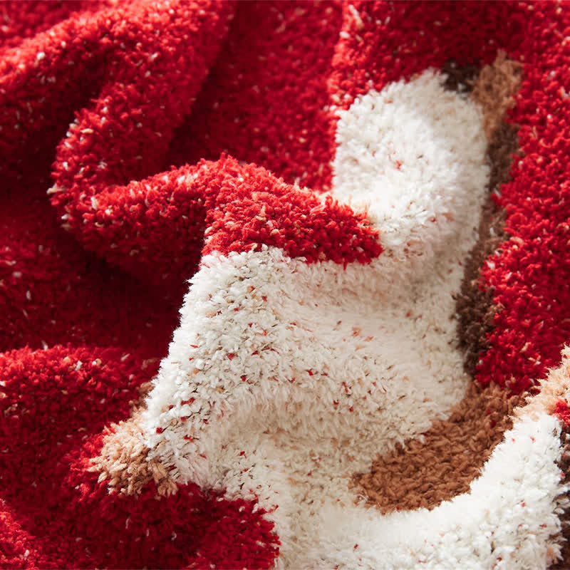 Coperta in morbida maglia con motivo a cavallo festivo - image 8