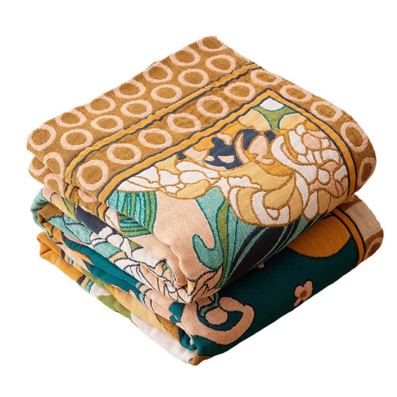Coperta di lusso in garza di cotone con motivo floreale retrò - image 6