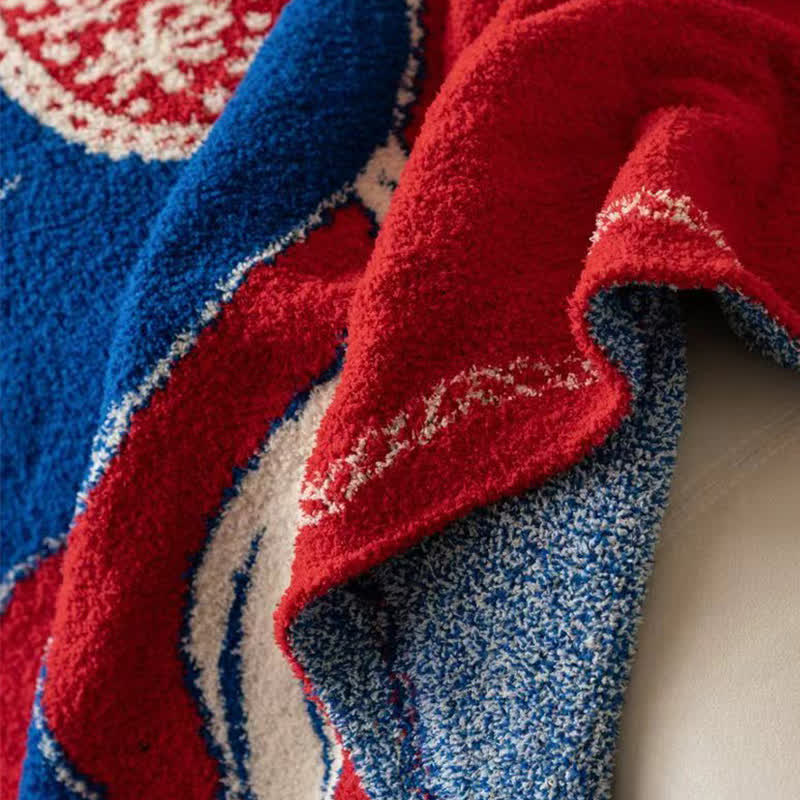 Coperta lavorata a maglia con motivo a cavallo festivo - image 12