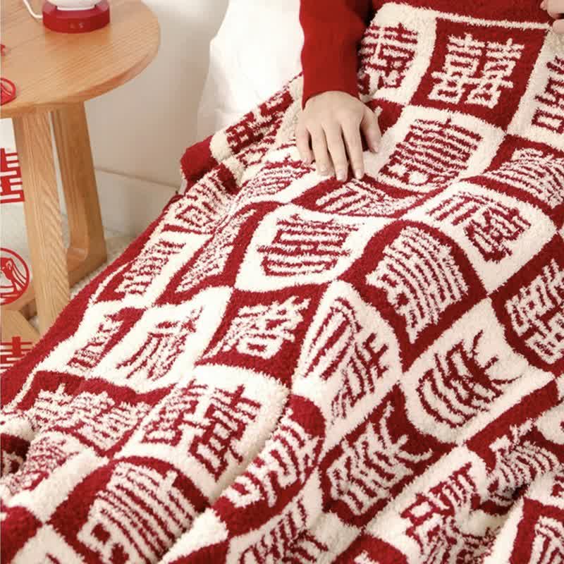 Coperta scozzese con motivo orientale di buon auspicio - image 5