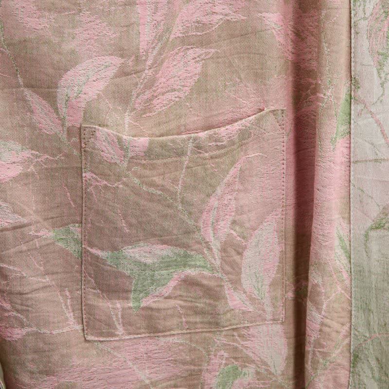 Kimono in garza di cotone con foglie naturali - image 24