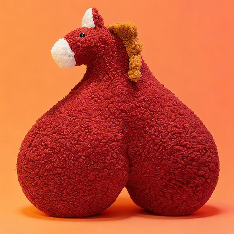 Cuscino creativo in peluche Sherpa "Horse Butt" - Vino - 19"L x 21"A - image 9