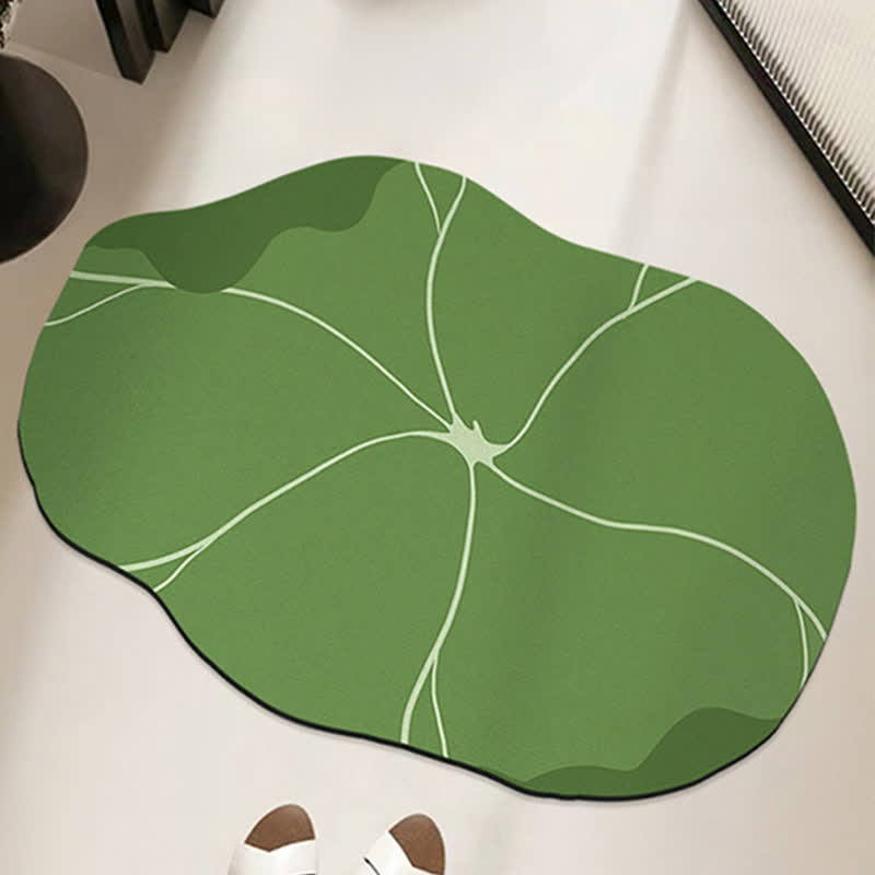 Tappetino da bagno antiscivolo con motivo botanico a foglia di loto - 80cm x 120cm - image 0