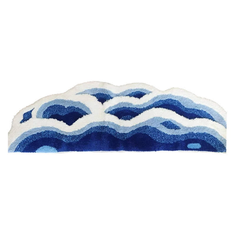 Tappeto da bagno trapuntato con motivo a onde oceaniche 3D - image 3