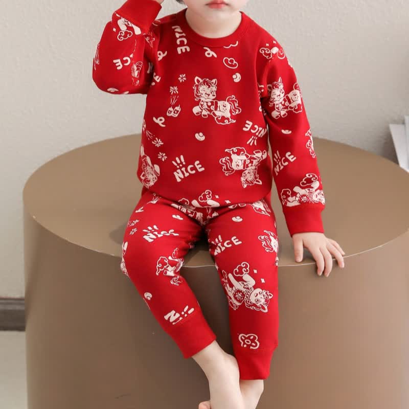 Completo da notte per bambini in cotone con pony festivo - image 2