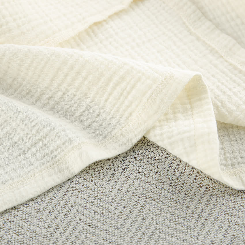 Kimono in puro cotone beige - image 14