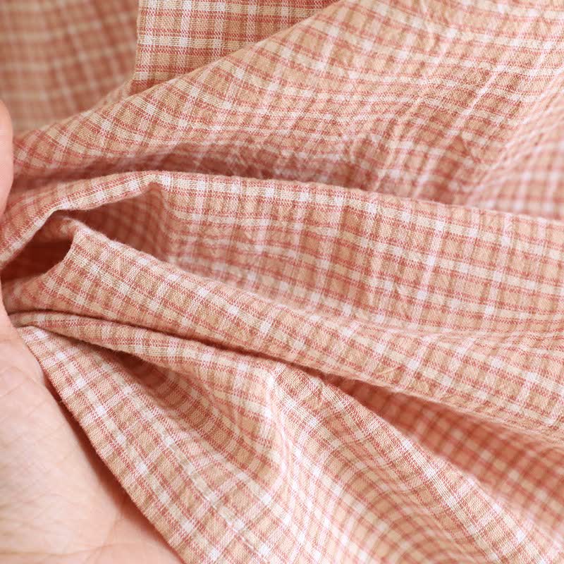 Camicia da notte con maniche a palloncino in garza di cotone scozzese - image 11