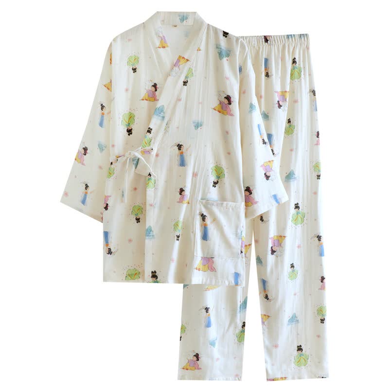 Pigiama kimono in cotone con principessa dei cartoni animati orientali - image 8