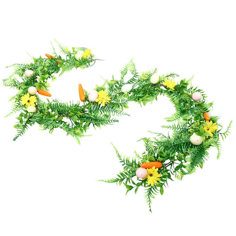 Ghirlanda floreale artificiale con uova di Pasqua - image 6