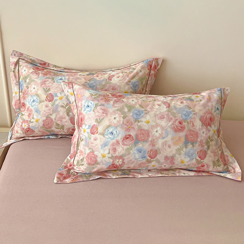 Set di biancheria da letto in cotone spazzolato Dreamy Pink Rose (4 pezzi) - image 6