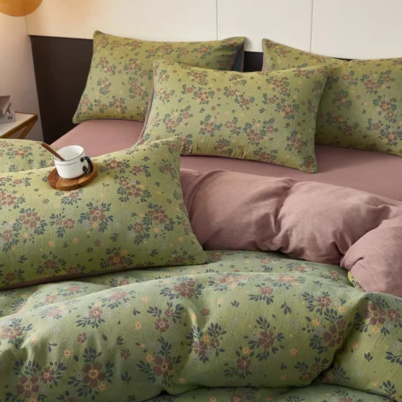 Biancheria da letto in cotone a doppia garza con motivi floreali - image 4