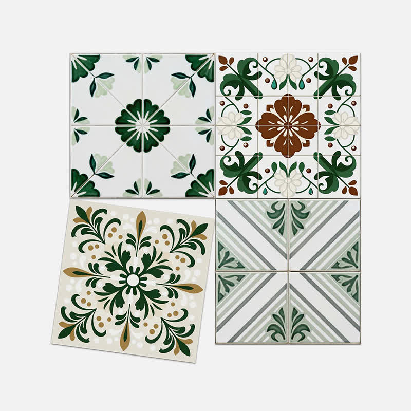 Adesivo da parete verde e bianco staccabile e attaccabile (24 pezzi) - image 11