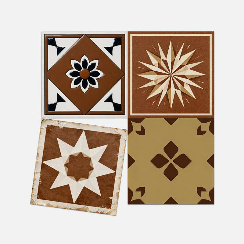 Adesivo murale geometrico marrone staccabile e attaccabile (24 pezzi) - image 11