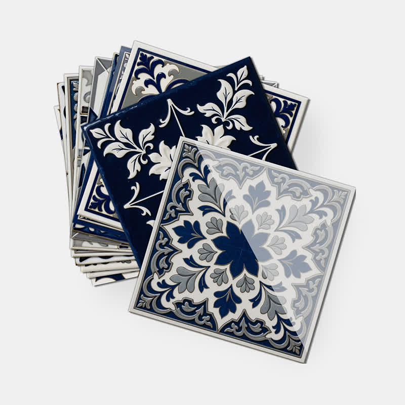 Adesivo da parete retrò blu staccabile e attaccabile (24 pezzi) - image 11