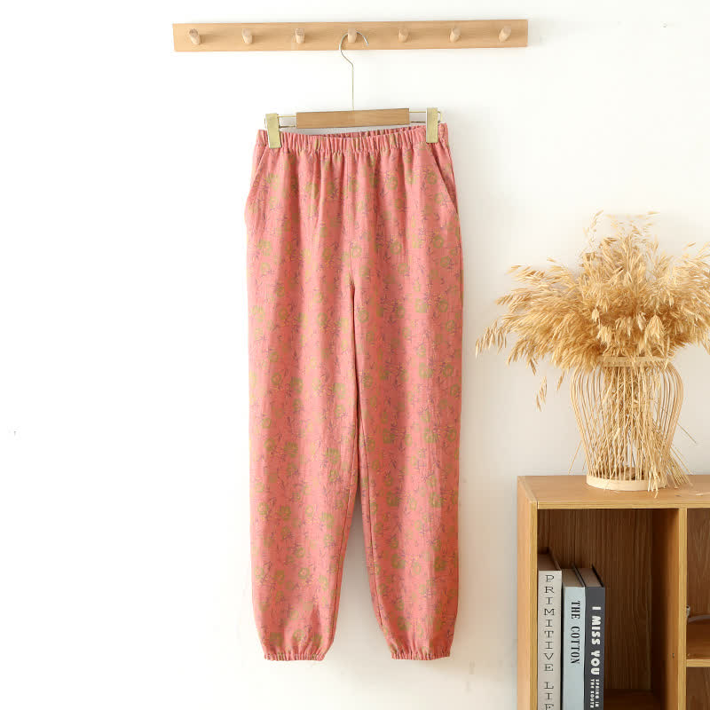 Pantaloni da jogging in garza di cotone rosa - Rosa - 2XL - image 1