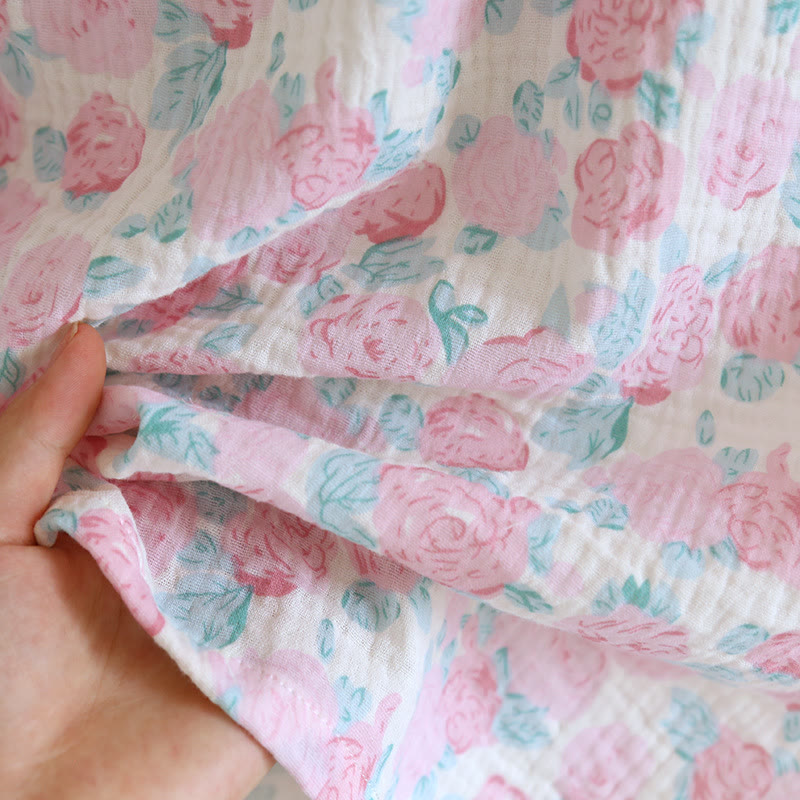 Camicia da notte romantica in cotone con stampa floreale rosa - image 3
