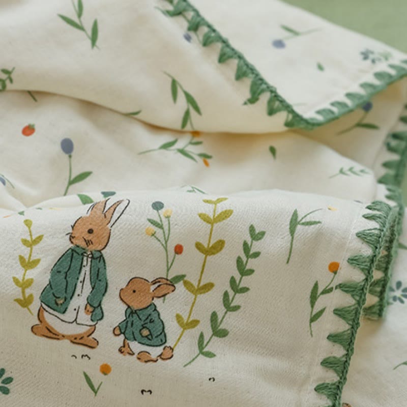 Biancheria da letto in garza di cotone Botanical Leaf & Bunny - image 8