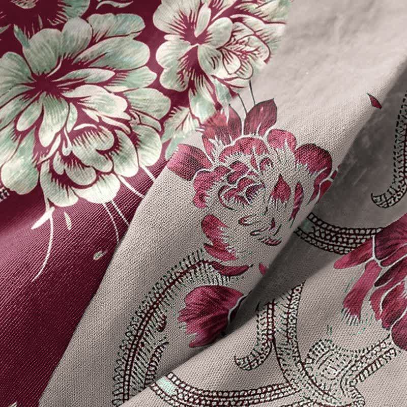 Lussuoso kimono in cotone a doppia garza color peonia - image 6