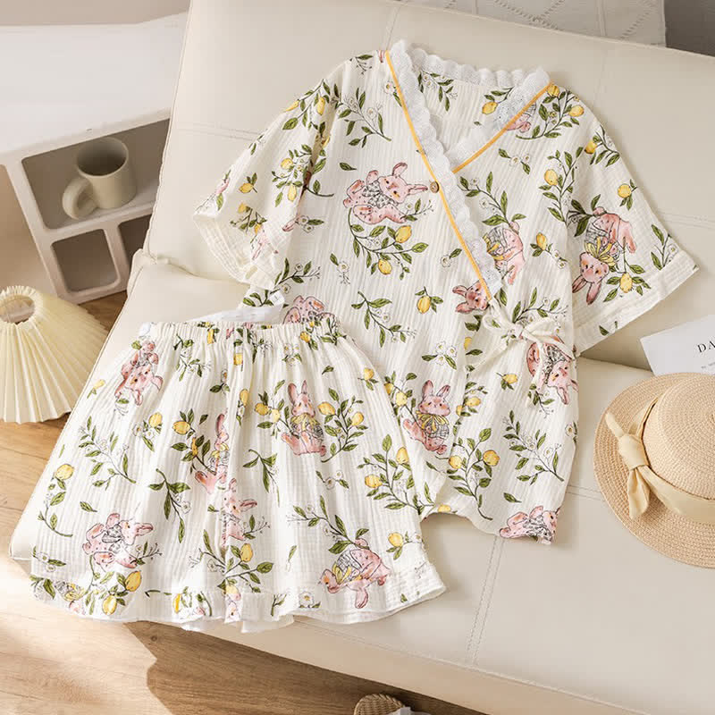 Pigiama in garza di cotone Lemon & Bunny - image 4