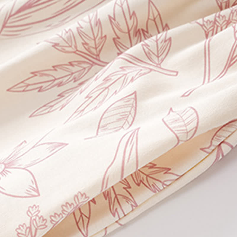 Elegante pigiama in cotone con scollo rotondo e stampa floreale - image 8