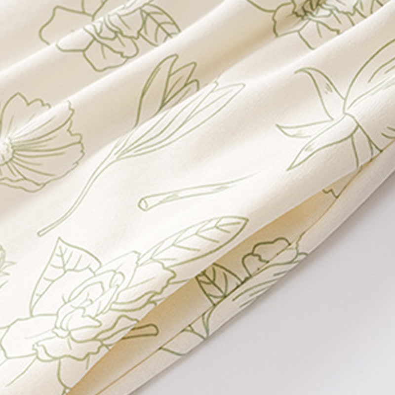 Homewear a maniche lunghe in due pezzi in cotone floreale - image 6