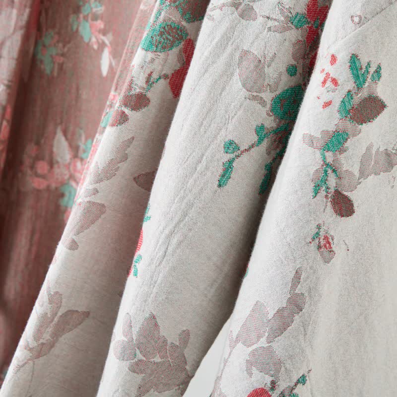 Kimono vintage in garza di cotone floreale - image 13