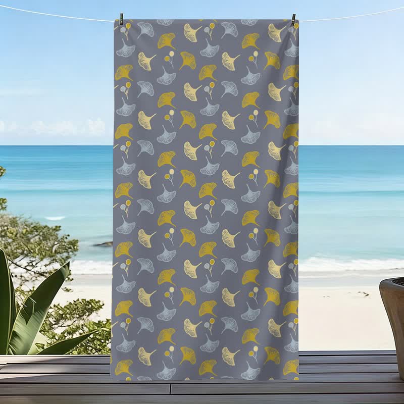 Telo mare botanico con foglie di ginkgo - image 15