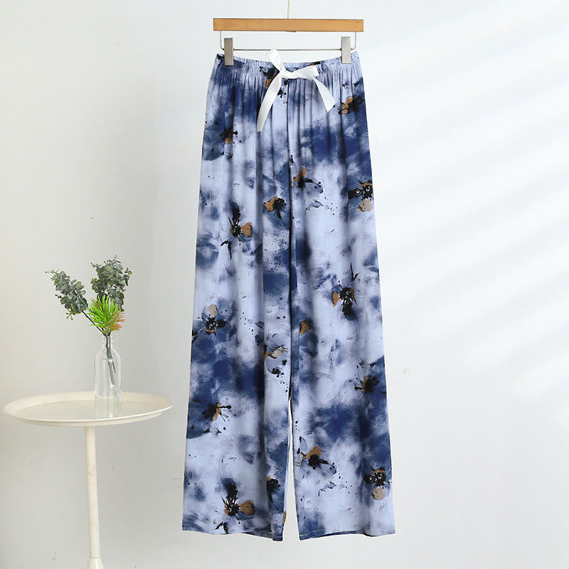 Completo pigiama blu tie-dye composto da canotta e pantaloni. - image 5