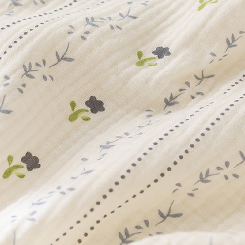Camicia da notte a canotta in garza di cotone a righe con stampa floreale - image 10