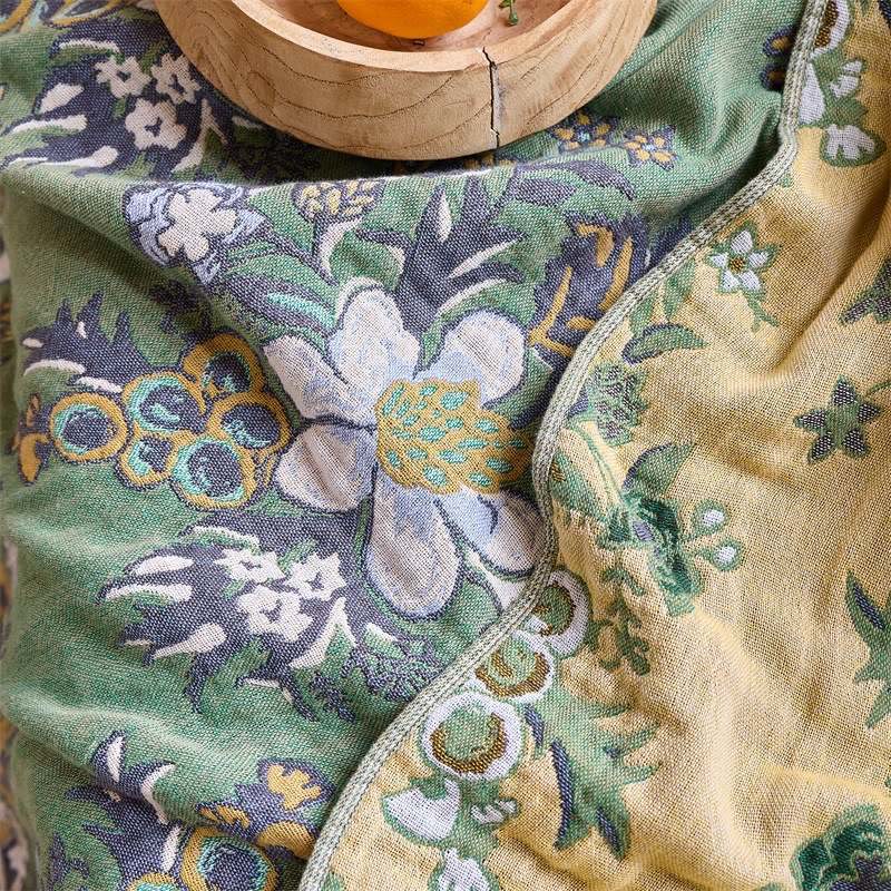 Coperta trapuntata in puro cotone con motivo "Prato di fiori selvatici" - image 4