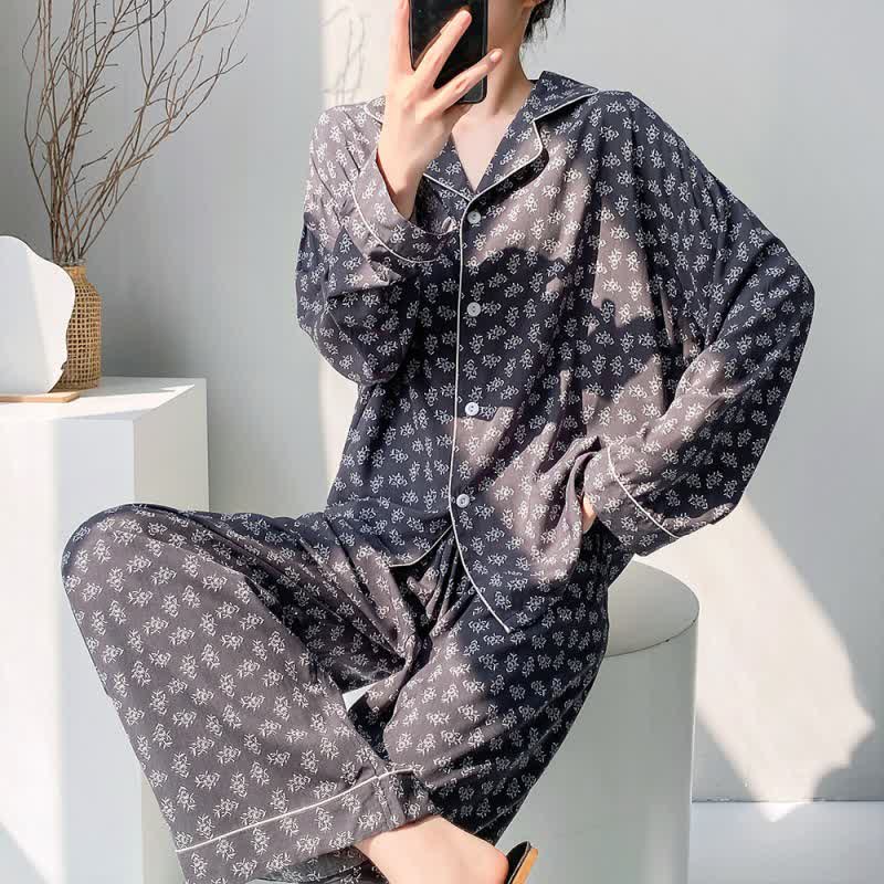 Set pigiama vintage rustico con stampa floreale - image 1