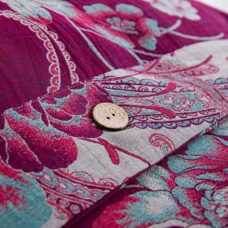 Set di biancheria da letto di lusso in garza di cotone con motivo peonia (4 pezzi) - image 3