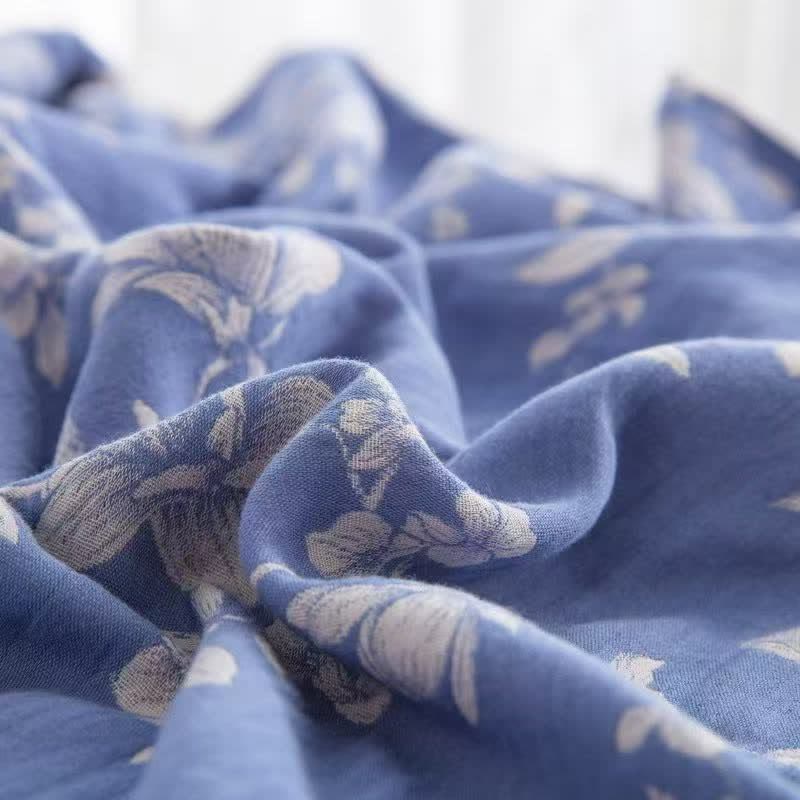 Set di biancheria da letto in garza di cotone Blue Lily (4 pezzi) - image 5